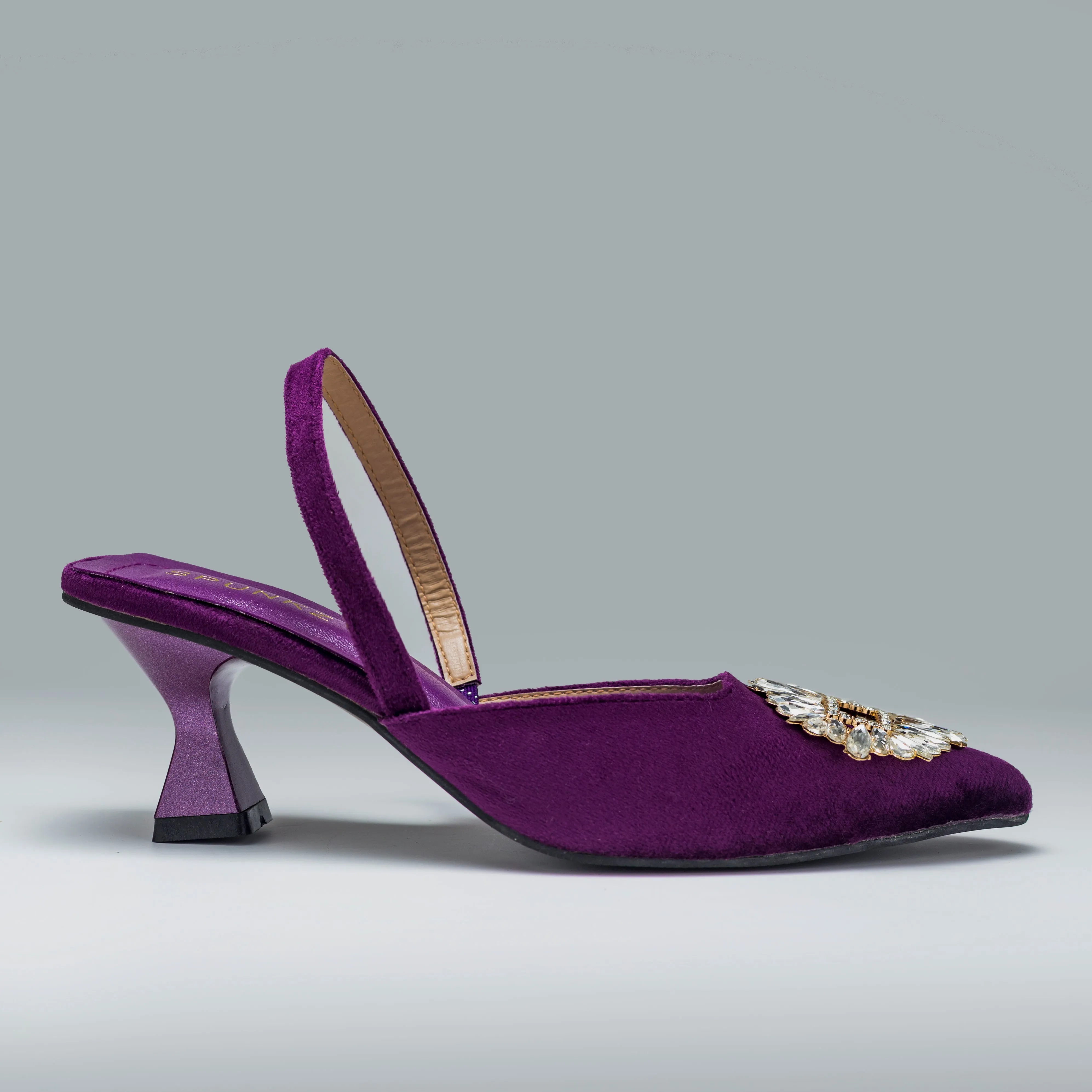 Vittoria Rhinestone Kitten Heeled Pumps