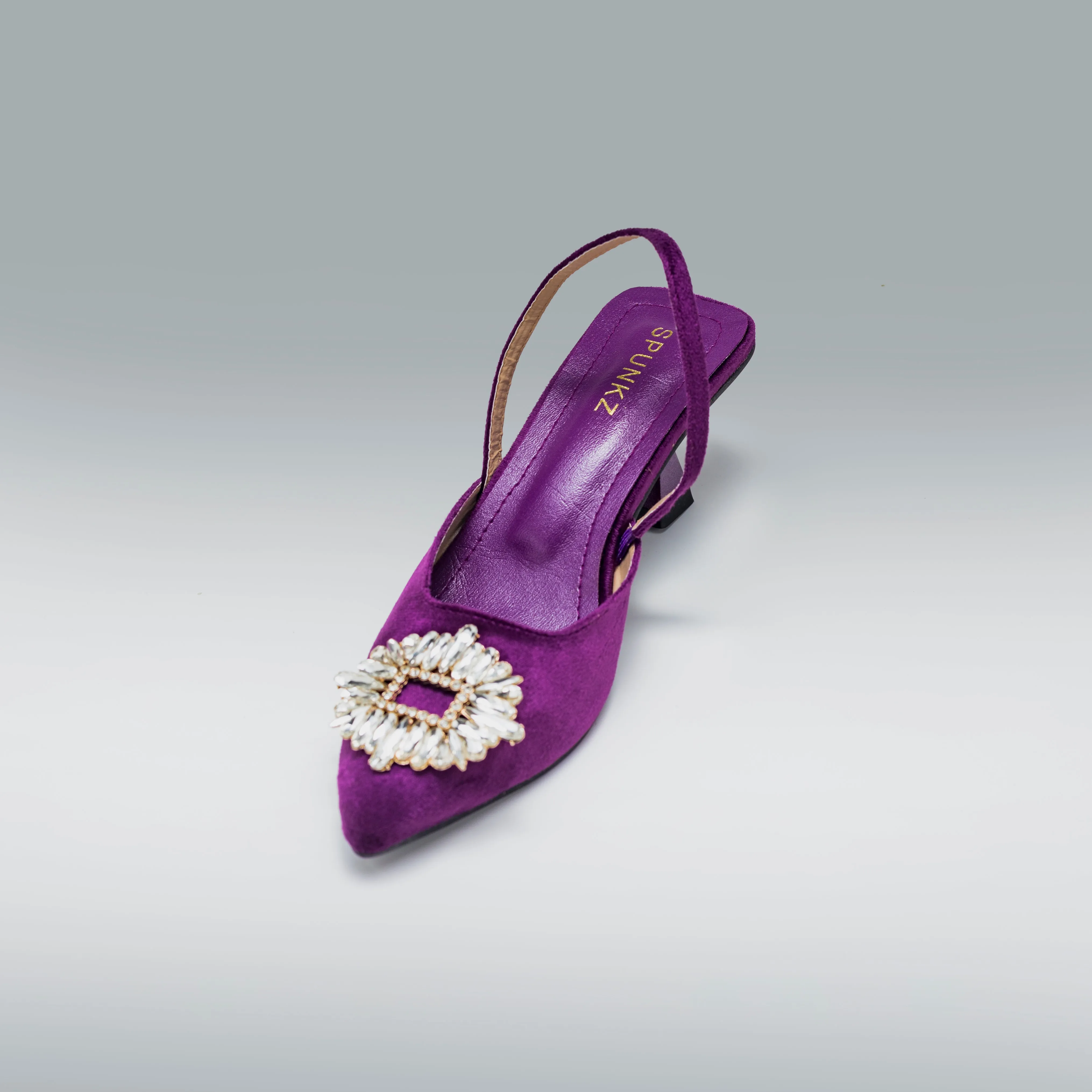 Vittoria Rhinestone Kitten Heeled Pumps