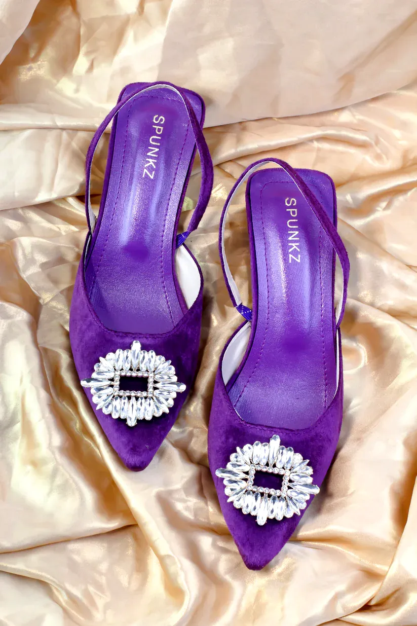 Vittoria Rhinestone Kitten Heeled Pumps