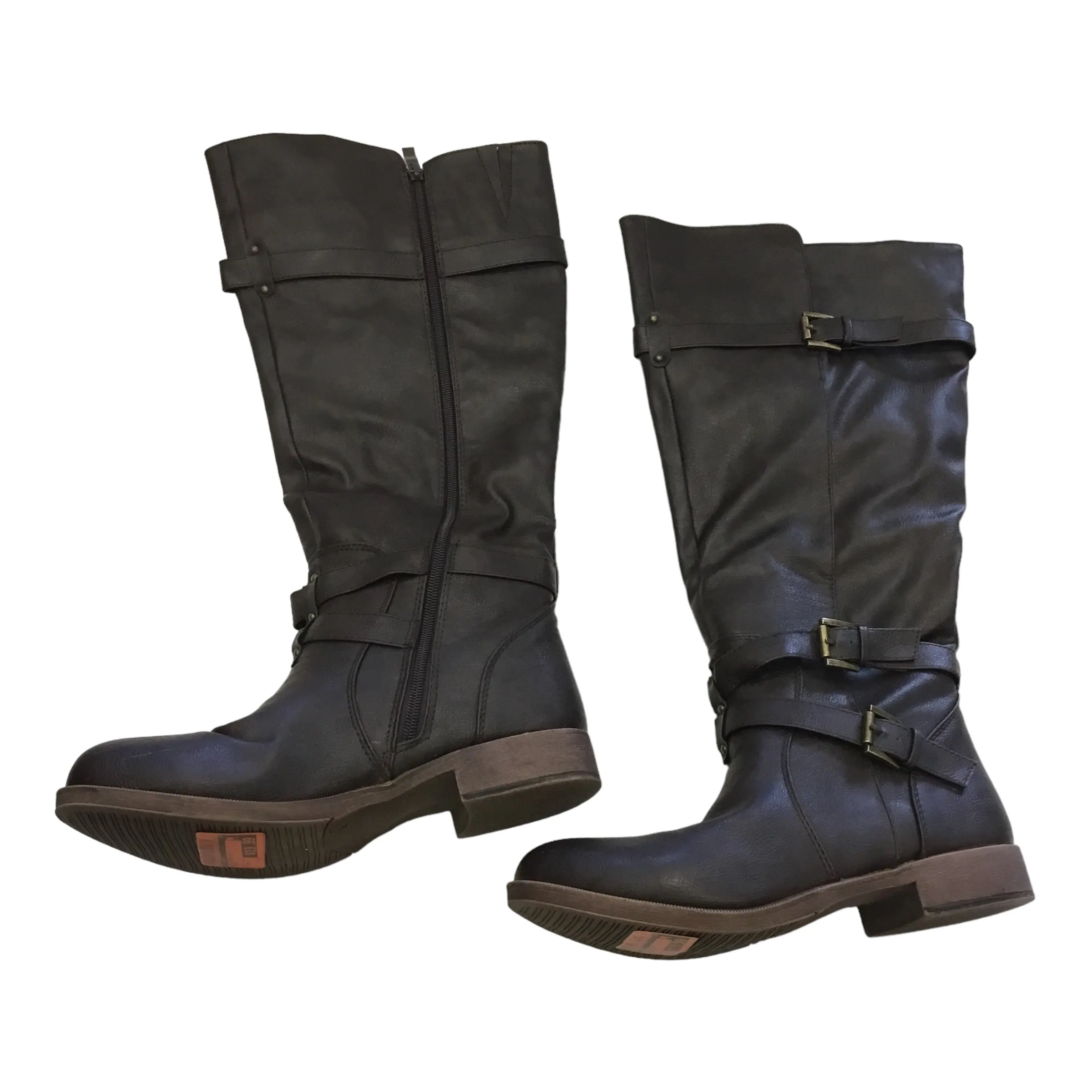 Stylish Finish Boots Knee Flats By J G Hook  Size: 10