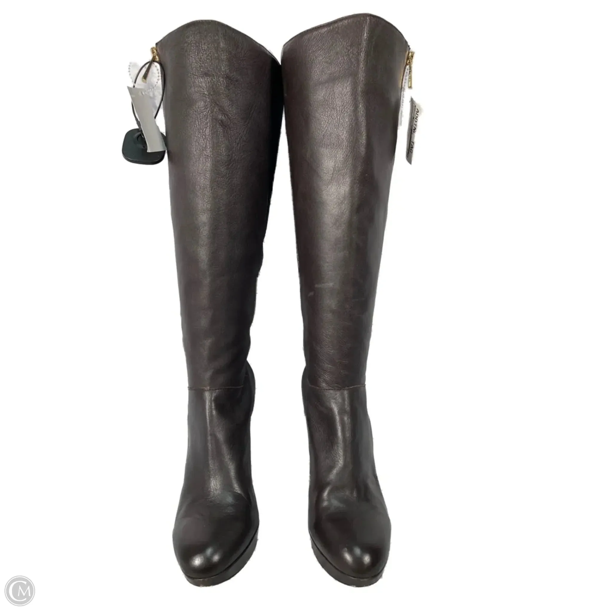 Chic in Winter Fashion Ready Boots Knee Heels By Vince Camuto In Brown, Size: 9.5