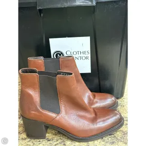 Work Wardrobe Boots Mid-calf Flats By Clarks In Brown, Size: 9