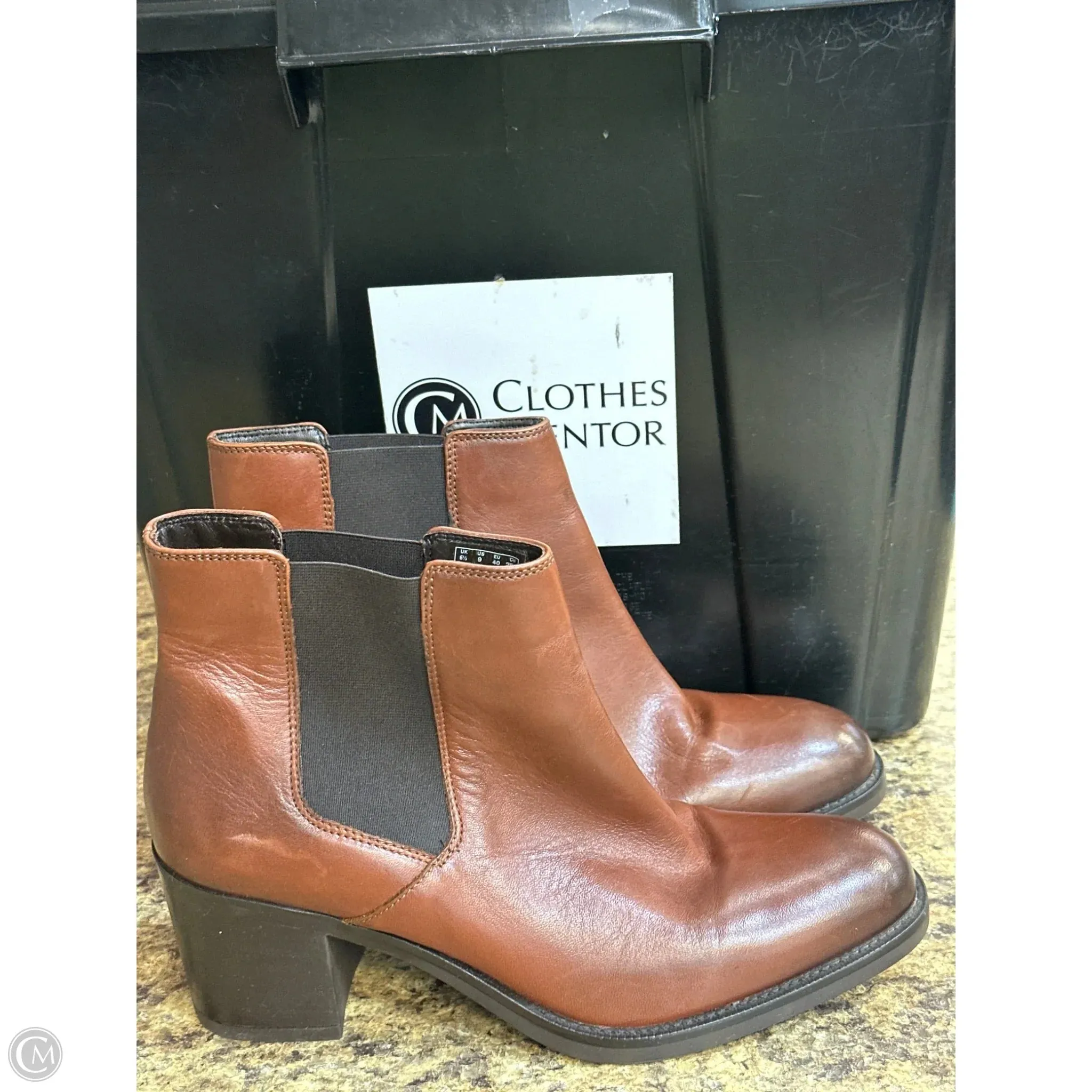 Work Wardrobe Boots Mid-calf Flats By Clarks In Brown, Size: 9