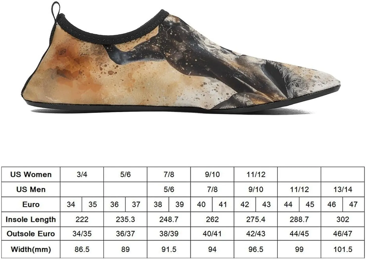Water Shoes for Women Men Barefoot Water Sports Shoes Many Horses Running Aqua Socks Quick-Dry Beach Shoes