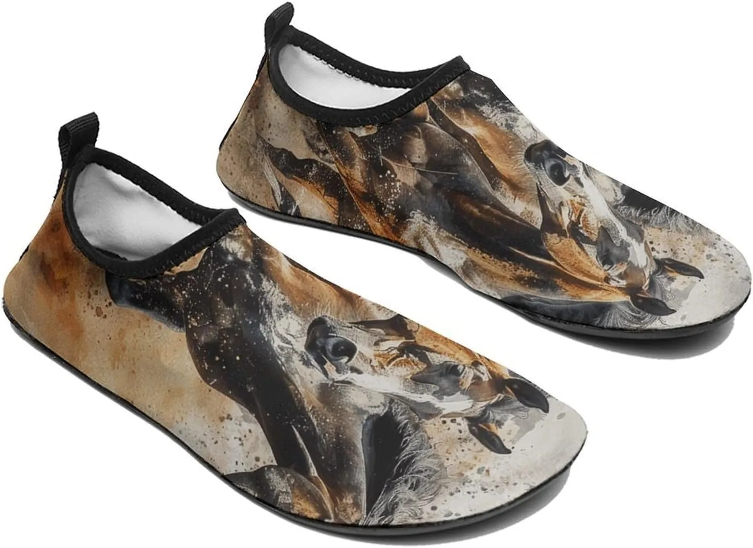 Water Shoes for Women Men Barefoot Water Sports Shoes Many Horses Running Aqua Socks Quick-Dry Beach Shoes