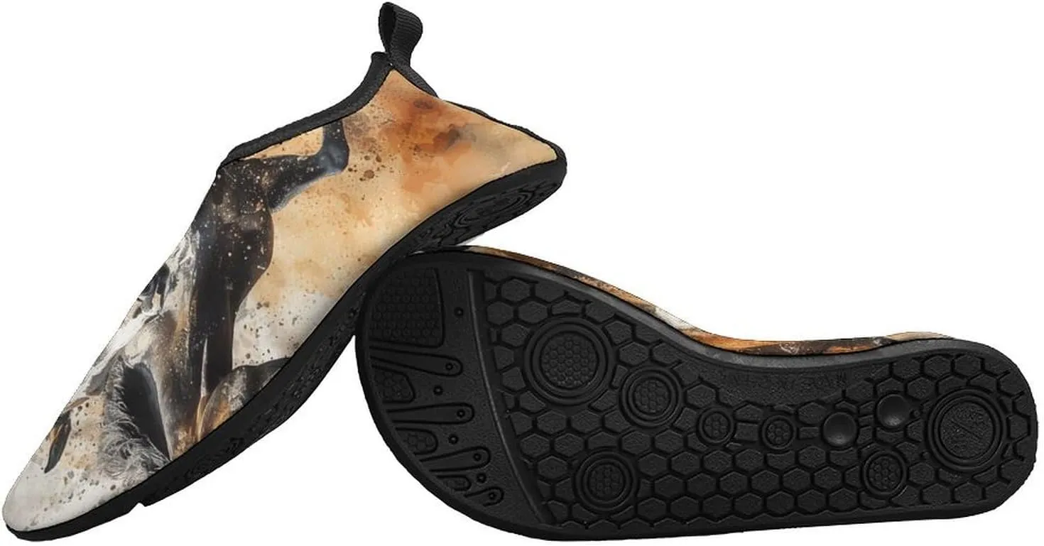 Water Shoes for Women Men Barefoot Water Sports Shoes Many Horses Running Aqua Socks Quick-Dry Beach Shoes