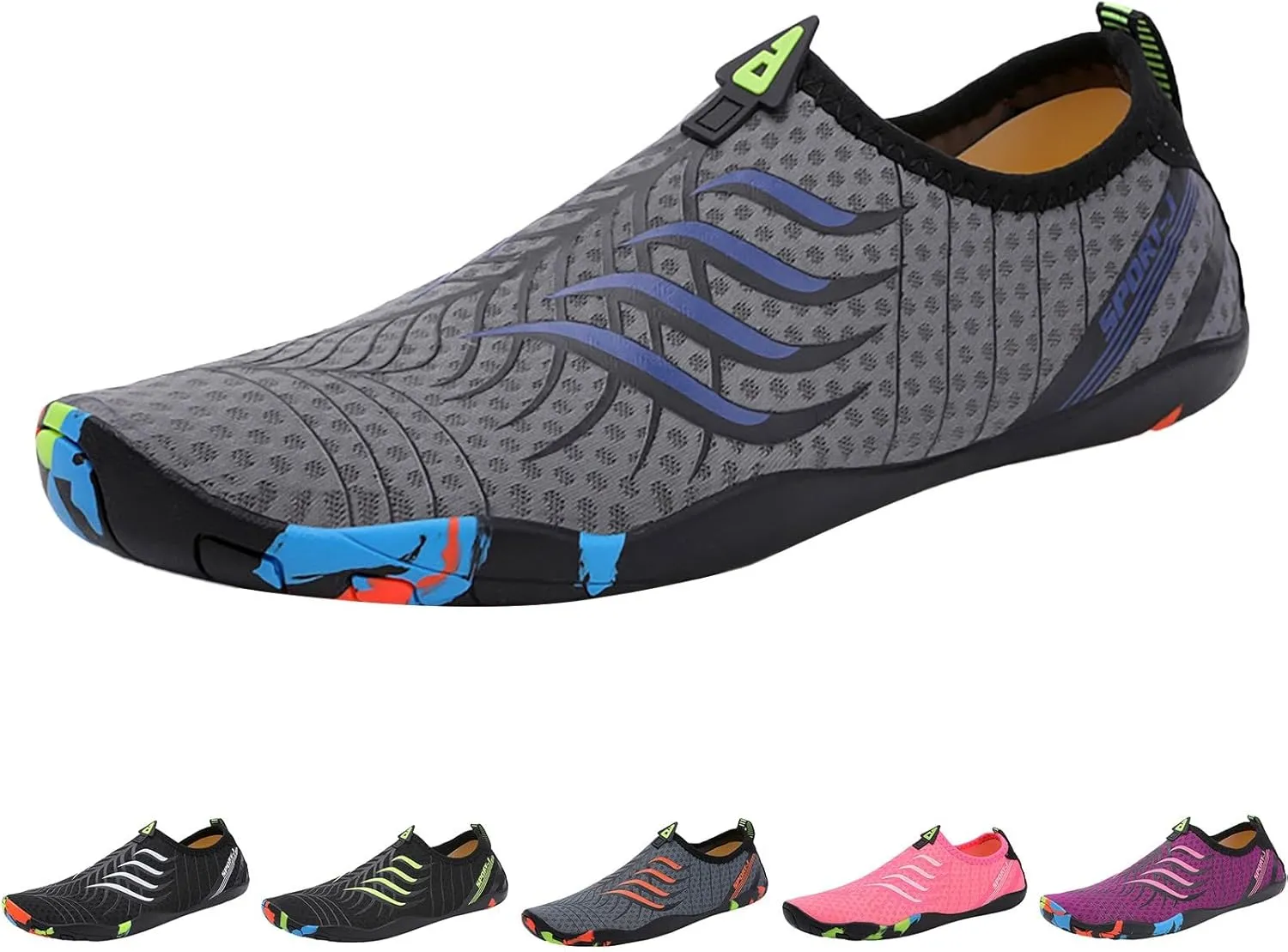 Water Shoes Men Wide Toe Breathable Barefoot Shoes Women Hiking for Boating Fishing Diving Surfing