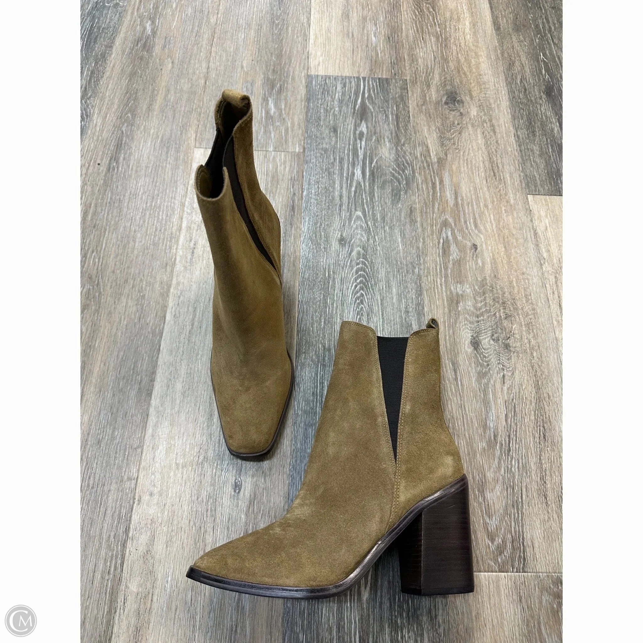 All Day Comfort Design Anti Odor Snowy Path Boots Ankle Heels By Marc Fisher In Tan, Size: 8.5