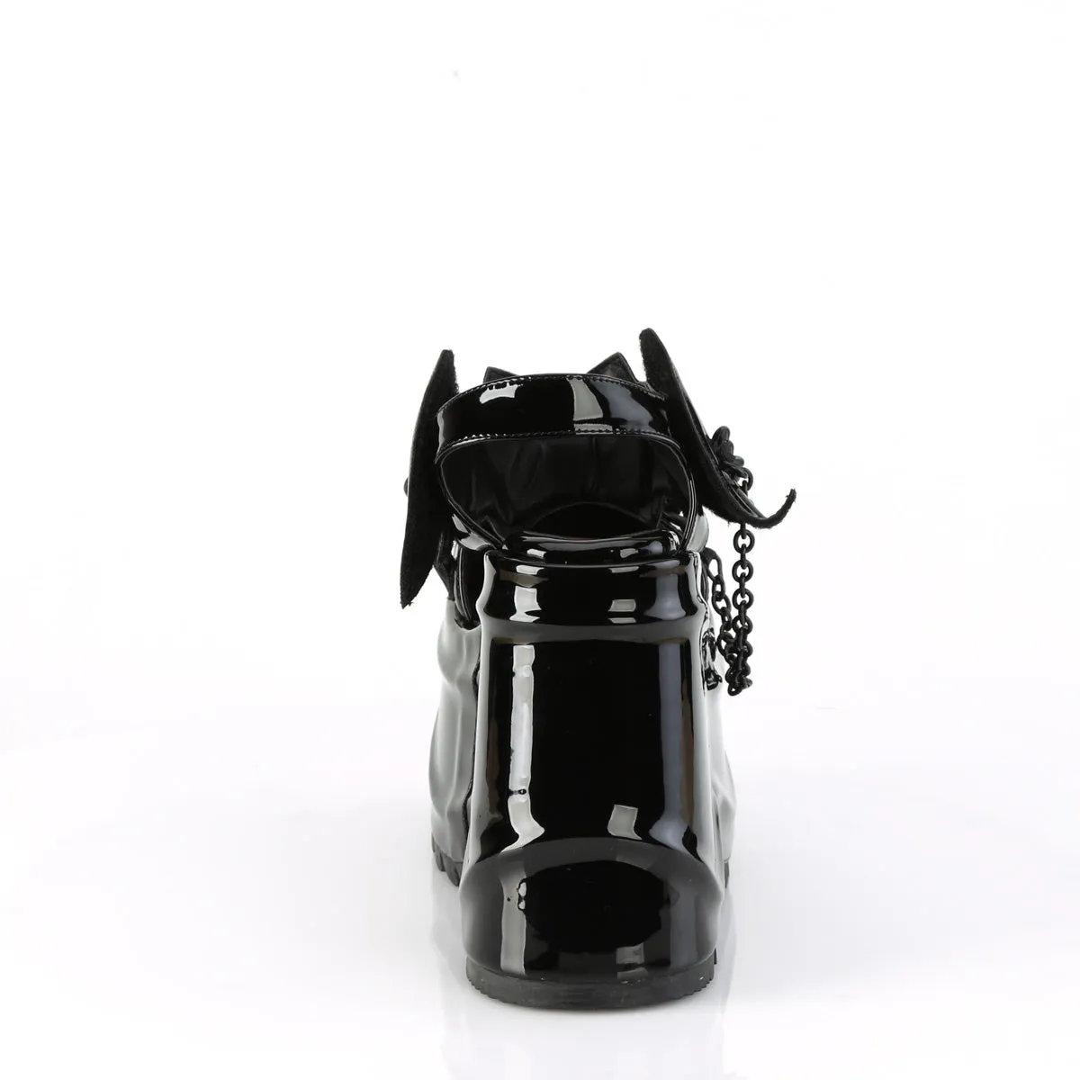 WAVE-20 DemoniaCult Black Patent Sexy Women's Sandals (Alternative Footwear)