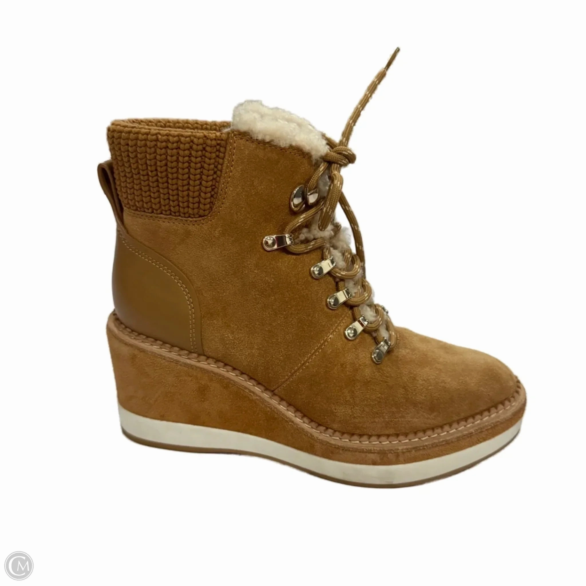 Boots Ankle Heels By Cmc In Brown, Size: 7 Performance Wear Padded Interior Weather Resistant User