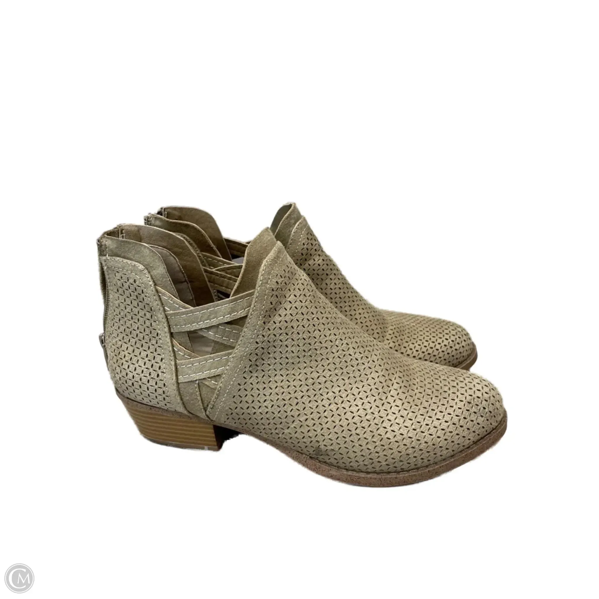 Shoes Heels Block By Fergalicious In Taupe, Size: 8 Slip On Design