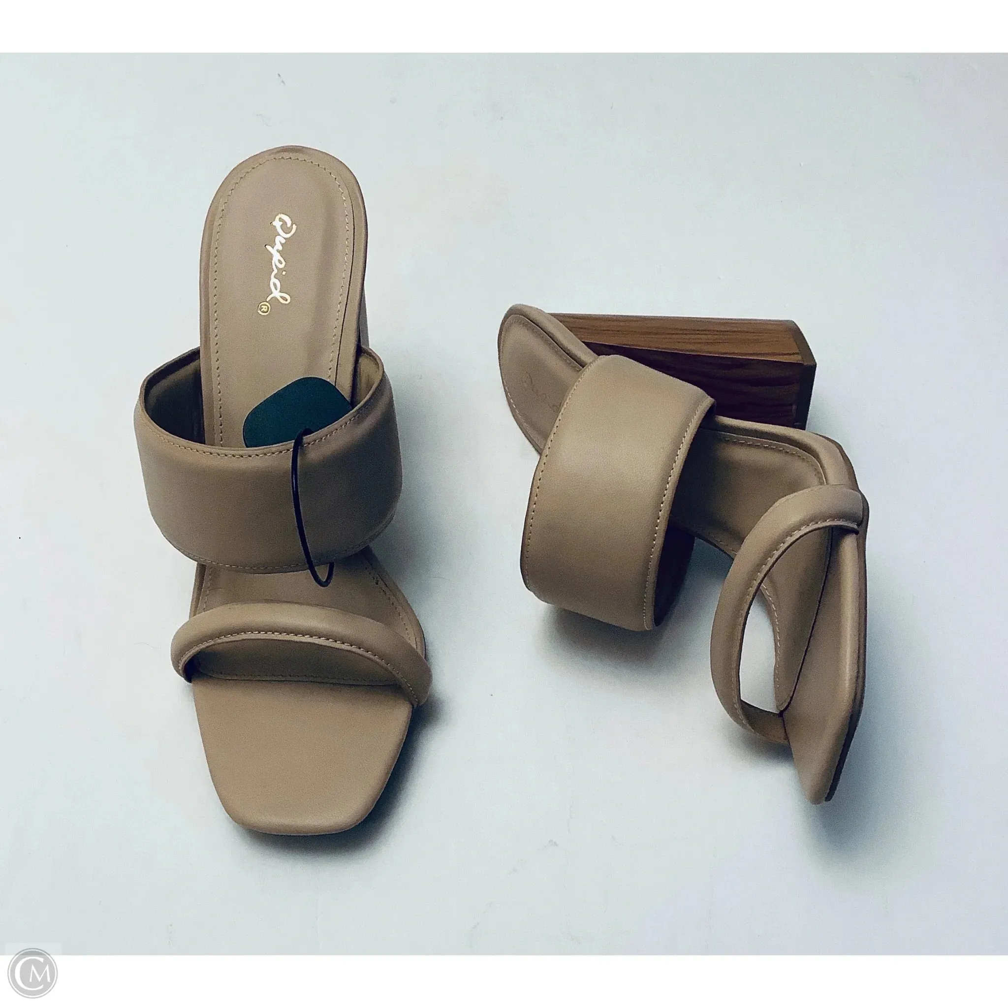 Shoes Heels Block By Qupid In Beige, Size: 10 Durable Upper Fresh Edge