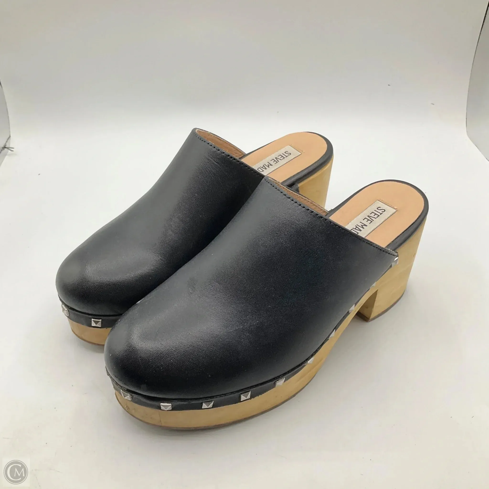 Shoes Heels Block By Steve Madden In Black, Size: 6.5 Slip-On Heels Laced