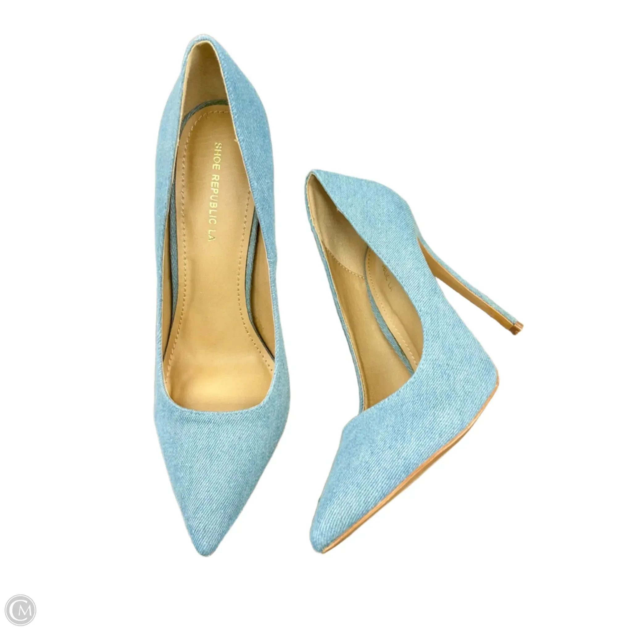 Shoes Heels Stiletto By Shoe Republic LA In Blue Denim, Size: 11 Outfit Ready Polished Design