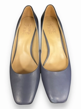 Metallic Evening Shoes Lace Up Shoes Heels Block By Naturalizer In Blue, Size: 6