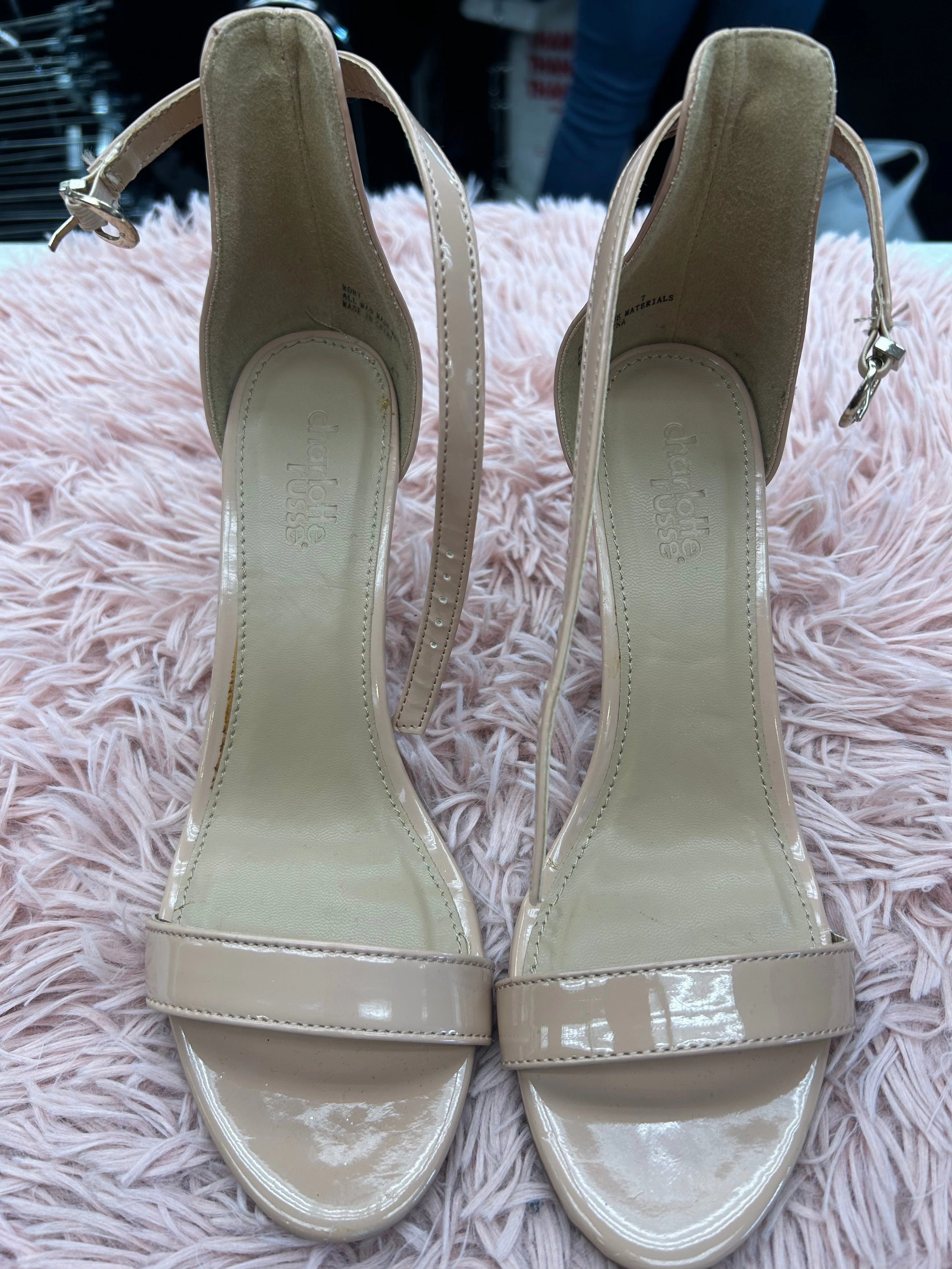 Anti Odor Shoes Heels Stiletto By Charlotte Russe In Nude, Size: 7