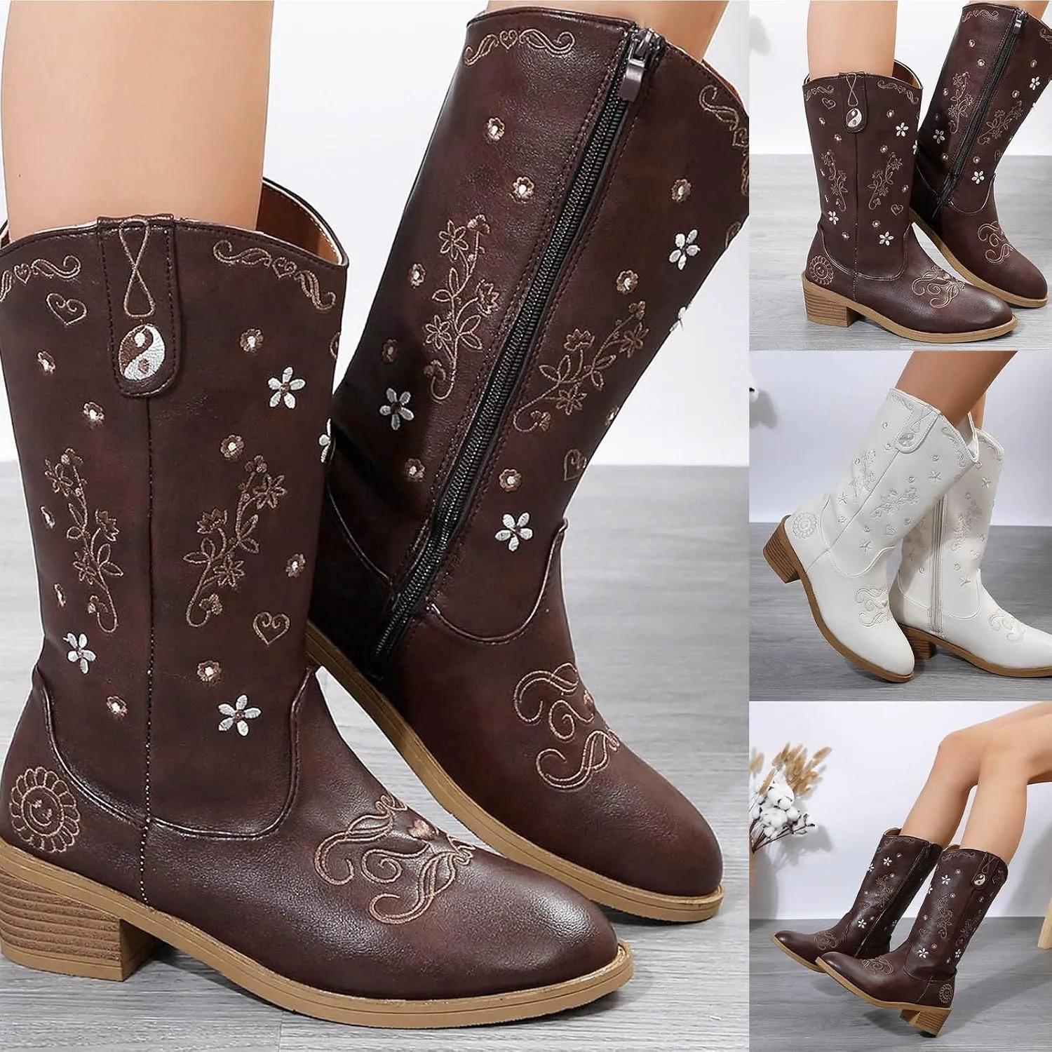 Wide Calf Boots Ankle Boots for Women Women's Ankle Boot Fashion Side Zipper Pointed Toe Boots Riding Boots For Women