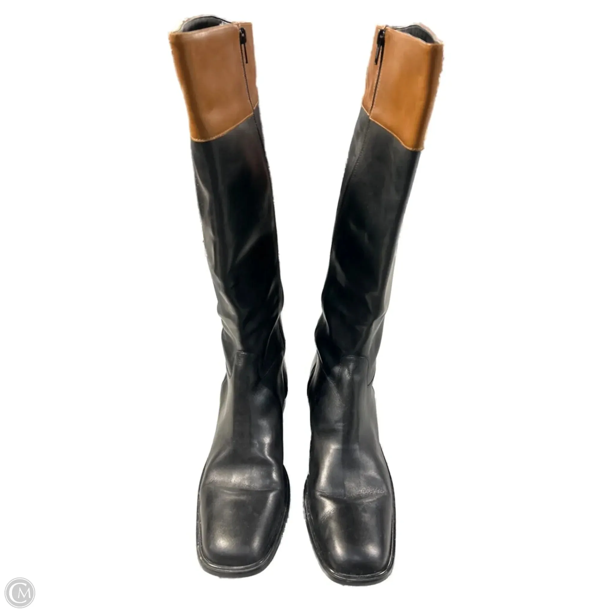 Modern Street Padded collar Boots Mid-calf Flats By Ann Taylor In Black, Size: 9.5