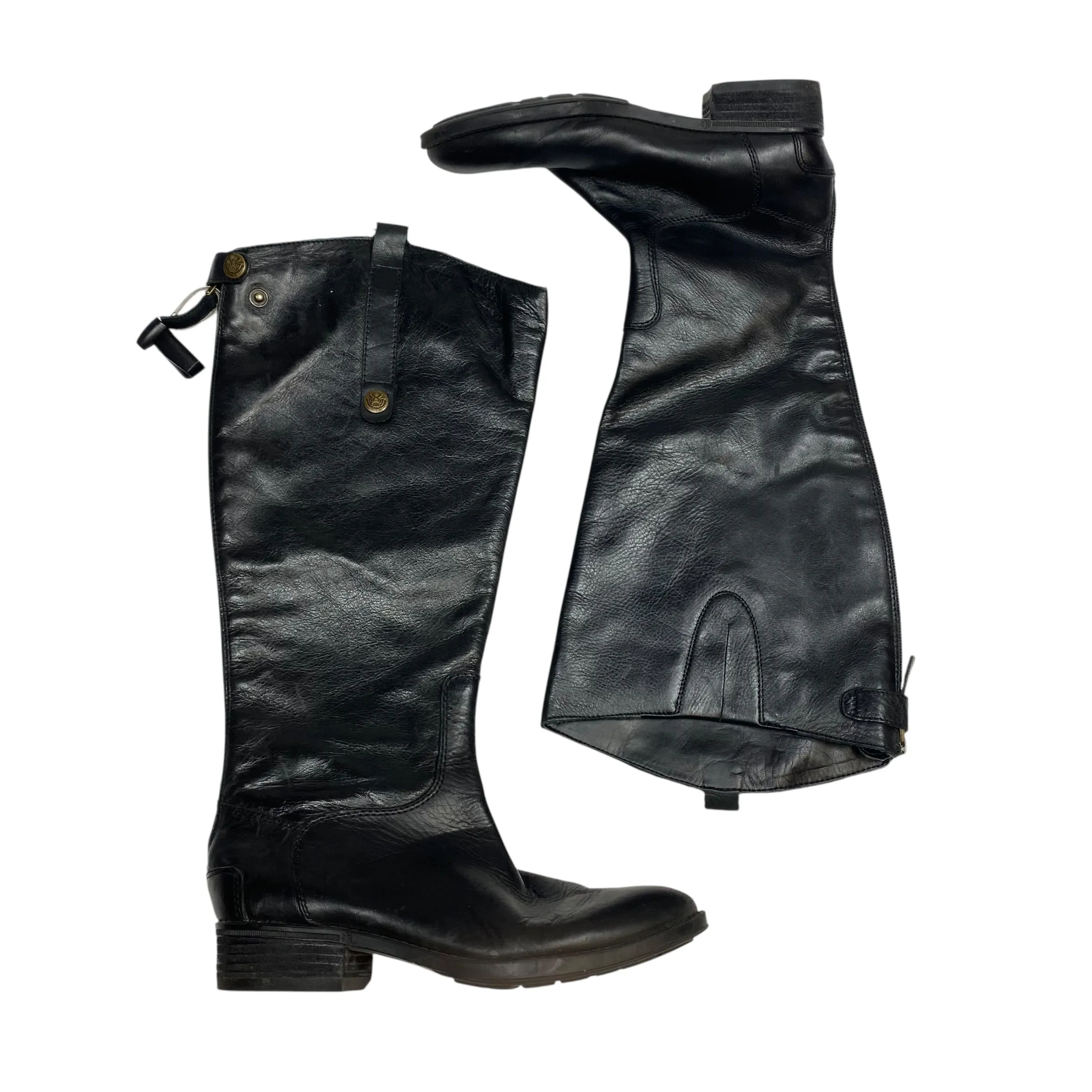 Soft Padding Winter Ready Style Boots Knee Flats By Sam Edelman In Black, Size:6