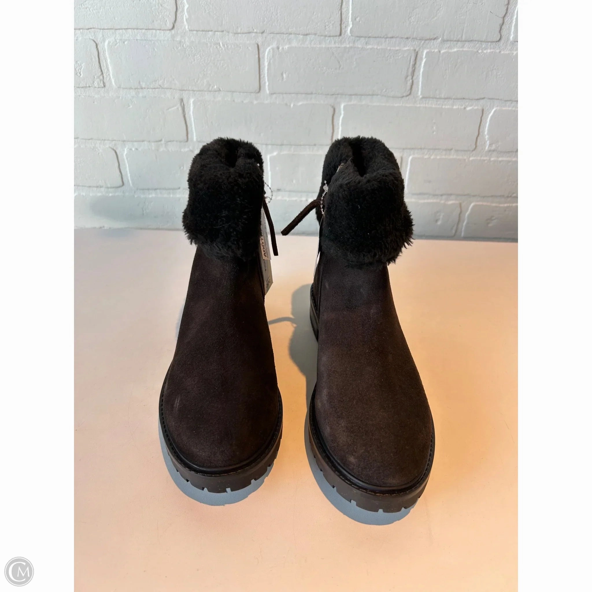 Boots Ankle Flats By cougar KENDAL FAUXFUR In Brown, Size: 8 Leather Upper