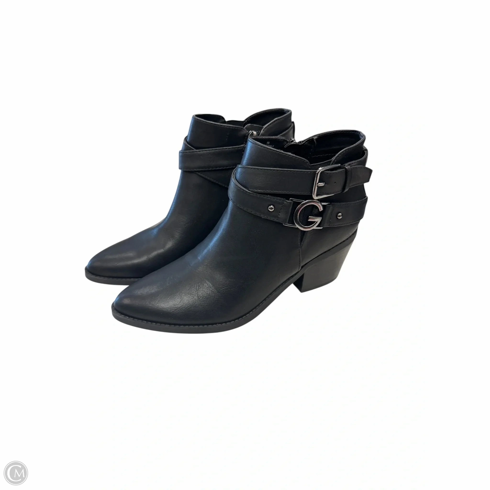 Outdoor Tough Boots Ankle Heels By Guess In Black, Size: 8