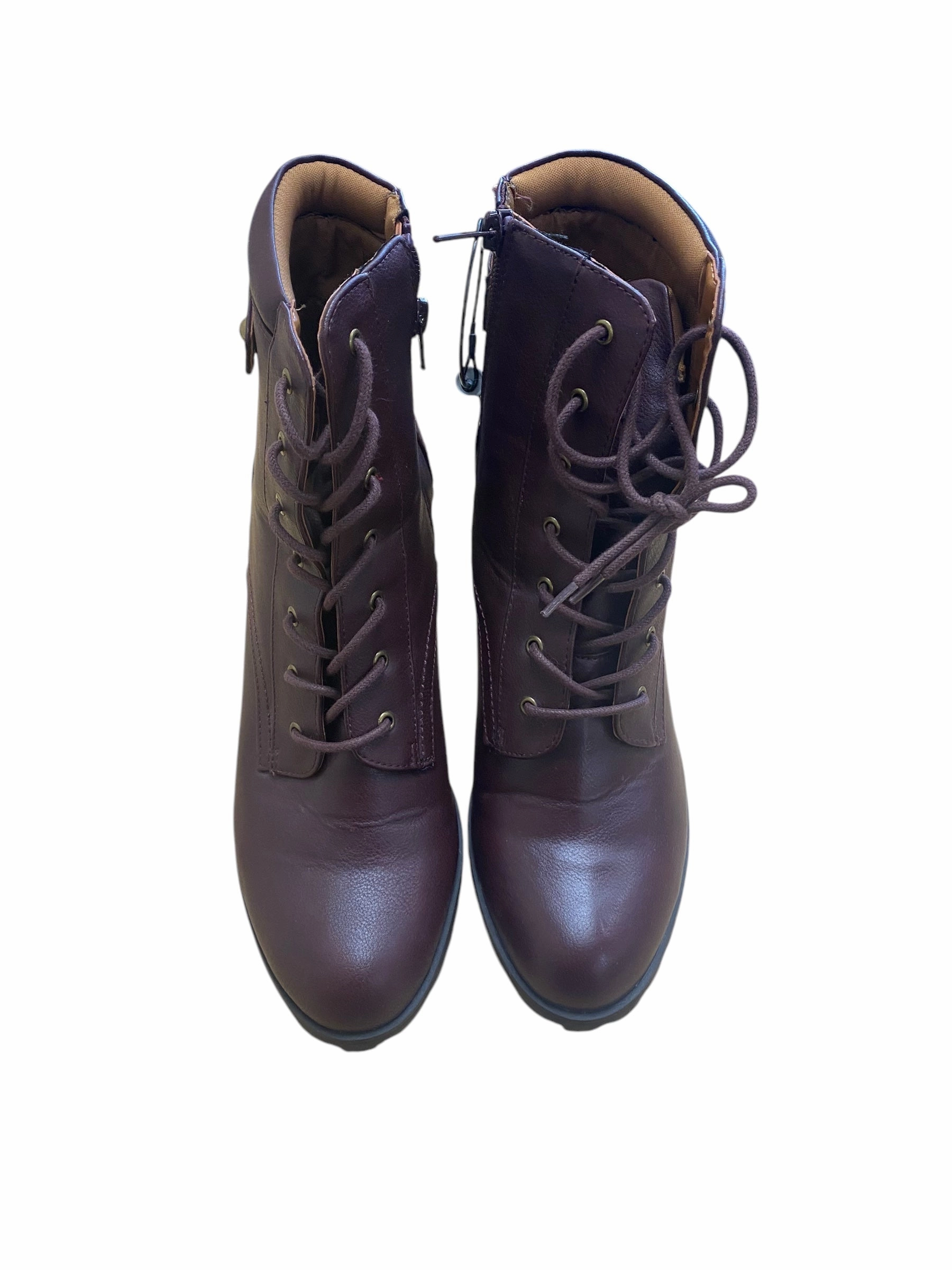 Boots Ankle Heels By Style And Company In Maroon, Size: 11 Mud Resistant Daily Walks