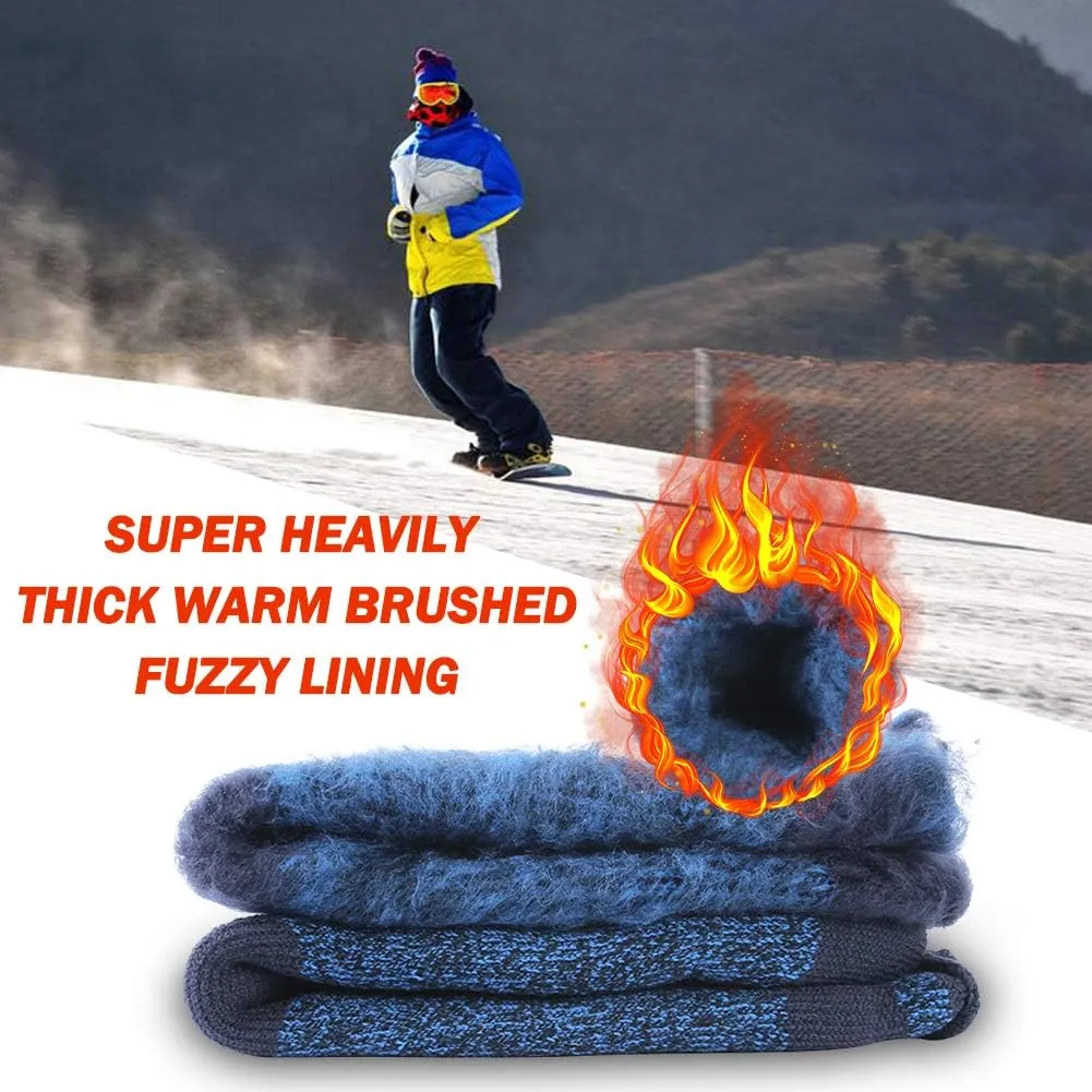 Winter Thermal Socks, Unisex 2.44 Tog Ultra Thick Warm Insulated Heated Crew Socks for Cold Weather