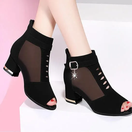 Women Peep Toe Sandals Boots