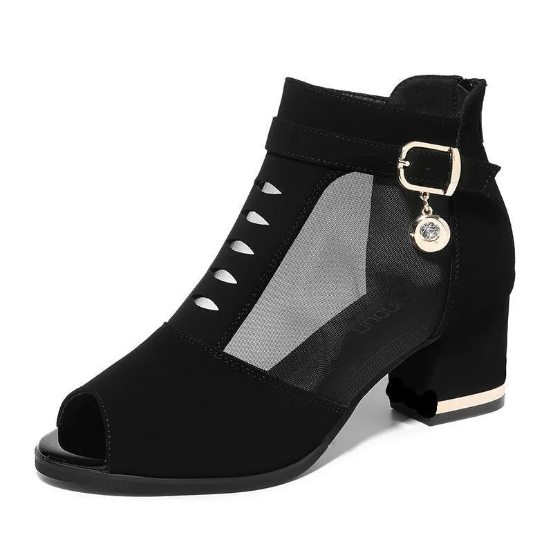 Women Peep Toe Sandals Boots