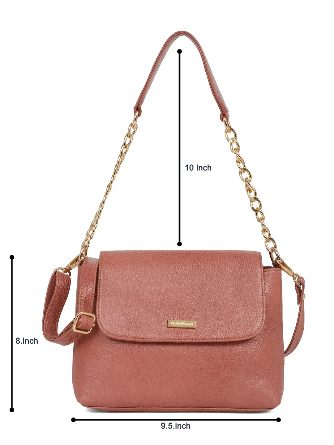Women Pink Texture Leather Sling Bag - Clearance sale
