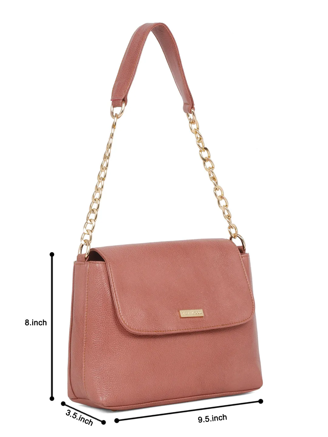 Women Pink Texture Leather Sling Bag - Clearance sale