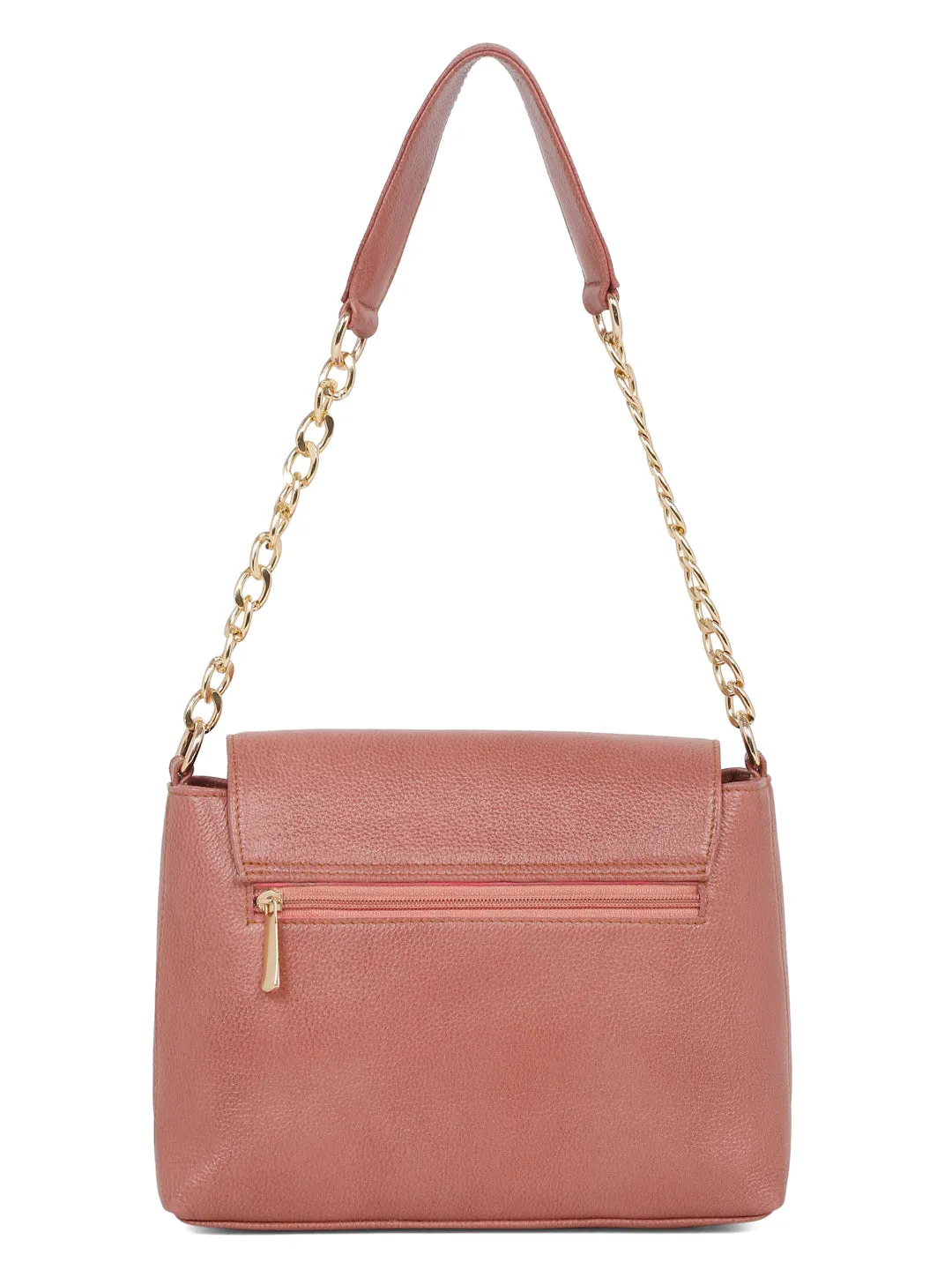 Women Pink Texture Leather Sling Bag - Clearance sale