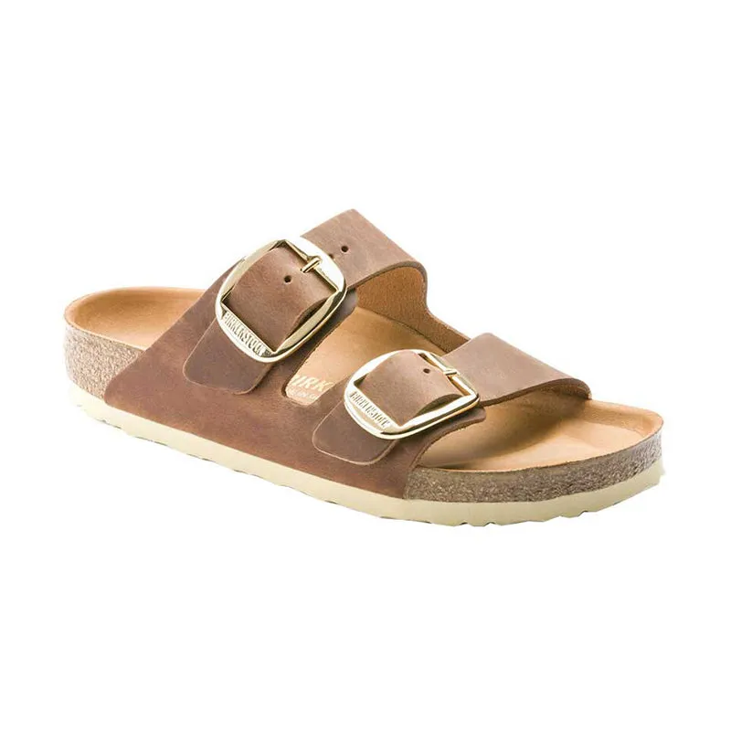 Women's Arizona Big Buckle (NARROW) Cognac Oiled Leather Cozy Footwear