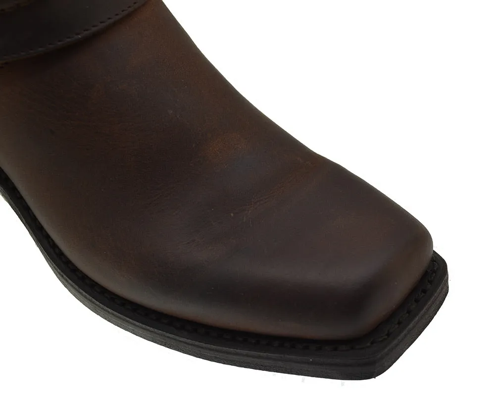 Women's Biker Boots Sendra 2380 Harness Brown Leather Cuban Heel last pair size 37