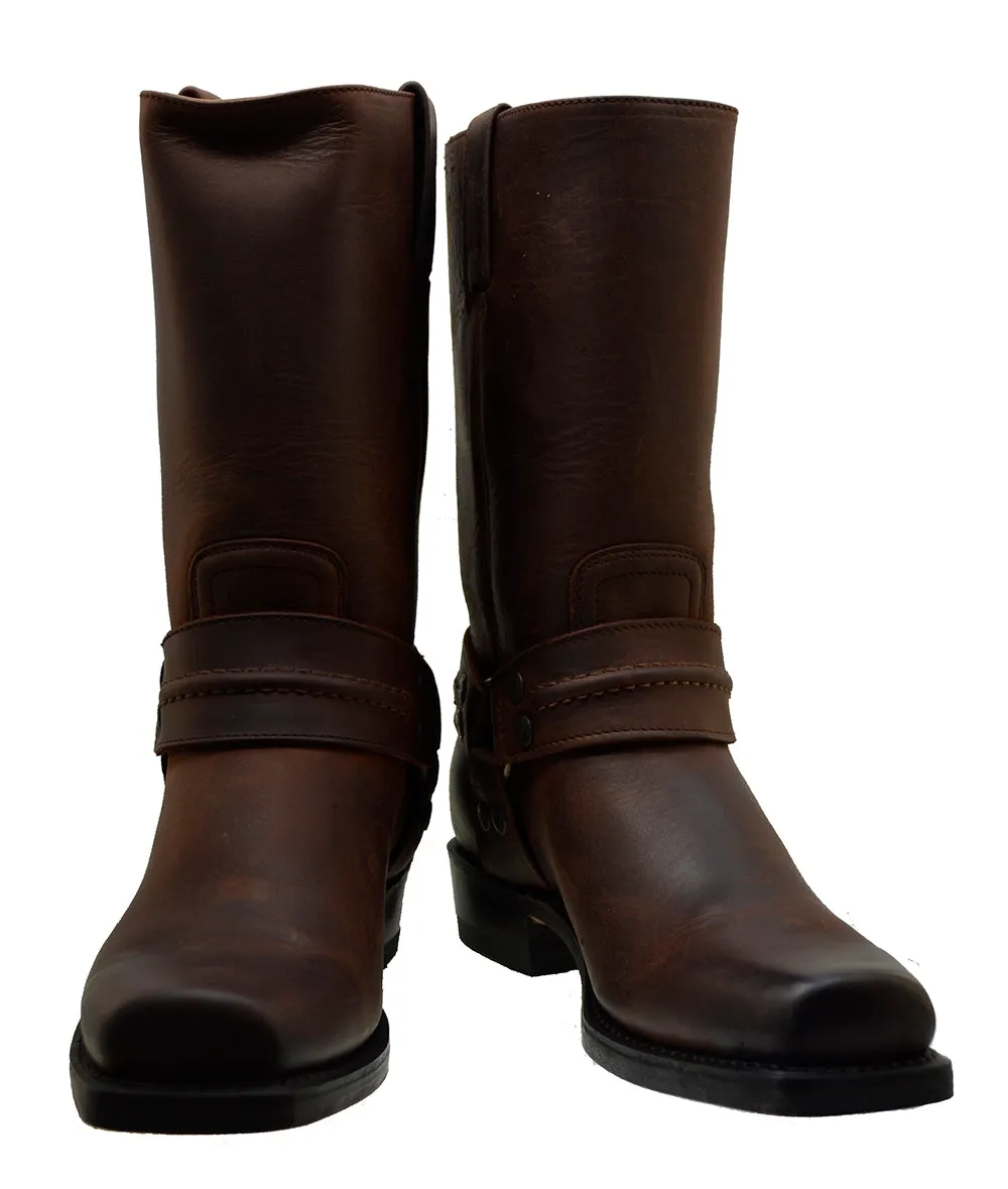 Women's Biker Boots Sendra 2380 Harness Brown Leather Cuban Heel last pair size 37