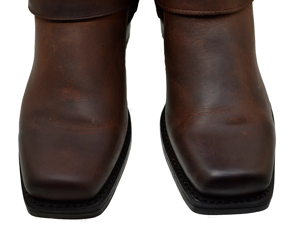 Women's Biker Boots Sendra 2380 Harness Brown Leather Cuban Heel last pair size 37