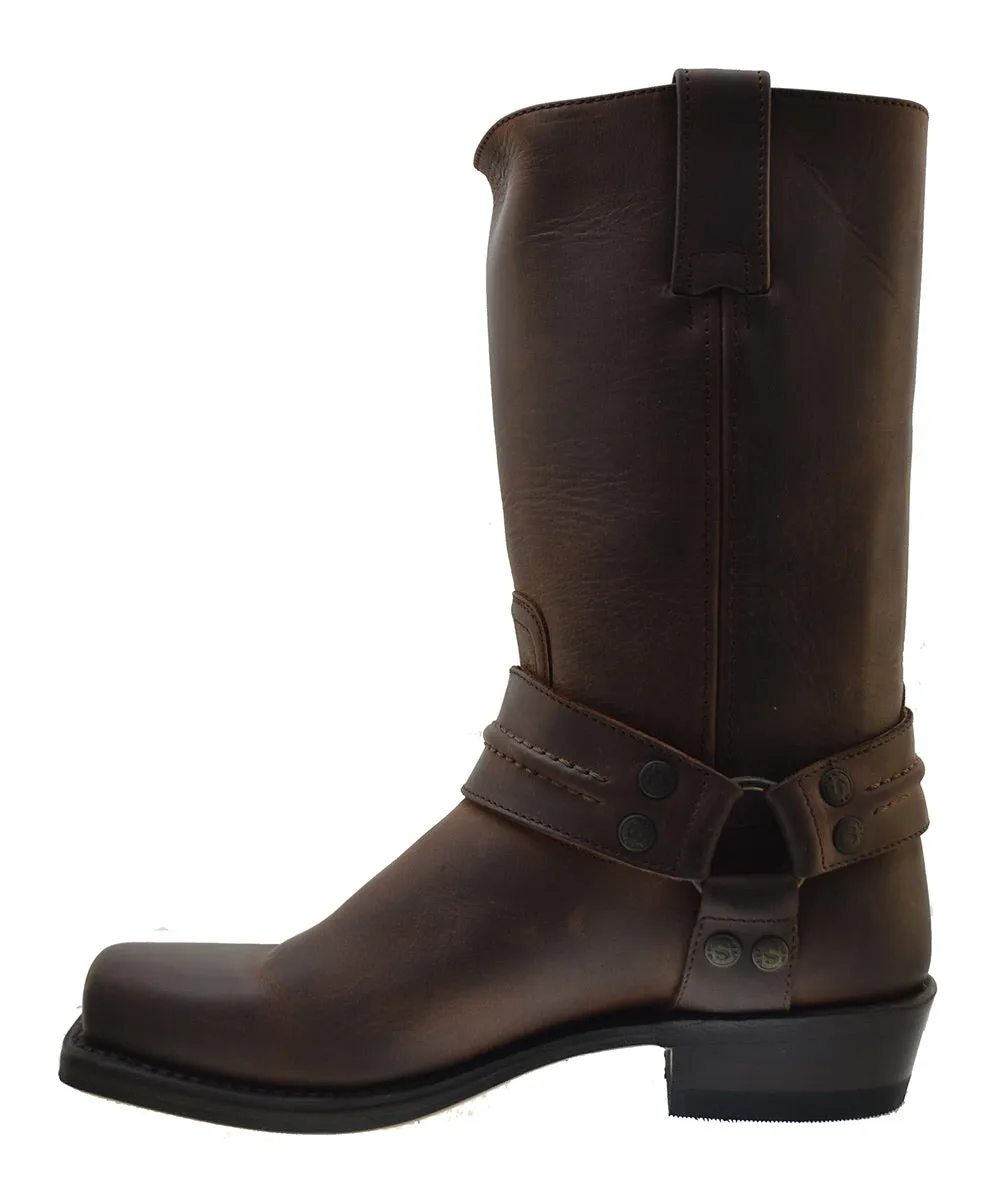 Women's Biker Boots Sendra 2380 Harness Brown Leather Cuban Heel last pair size 37