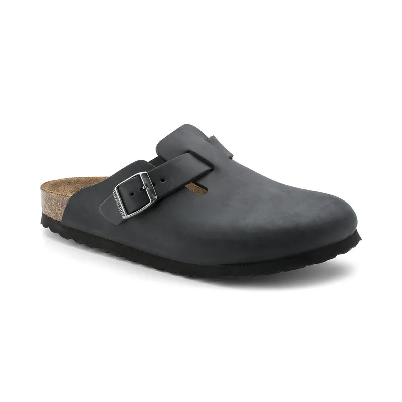 Practical Walking Shoes Quick Dry Material Women's Boston Black Oiled Leather