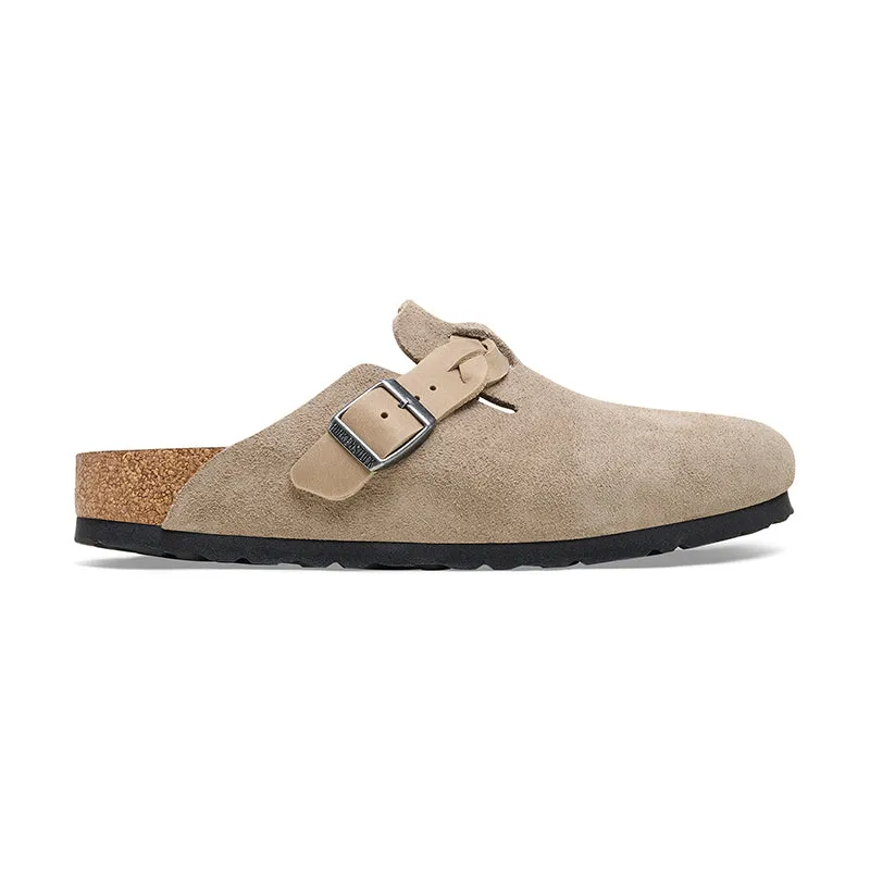 Women's Boston Braid Narrow Taupe Suede Breathable Upper Design Mesh Upper