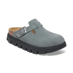 Women's Boston Chunky Basalt Gray Suede Fashionable Beach Footwear