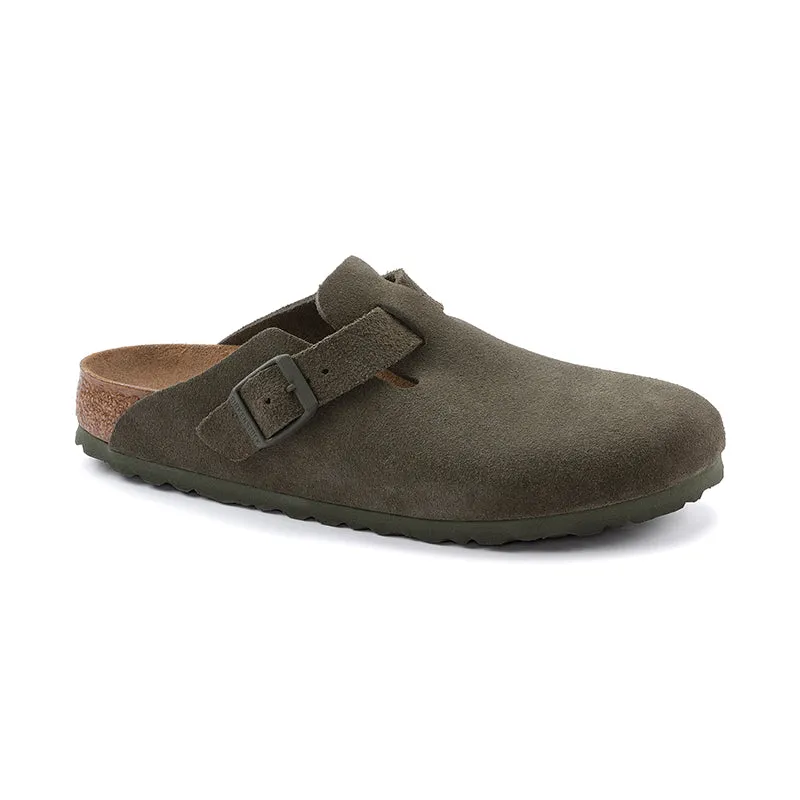 Non-Slip Sole Quick Outing Women's Boston Narrow Thyme Suede