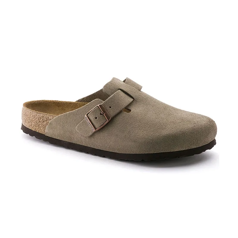 Women's Boston Soft Footbed Narrow Taupe Suede Elegant Shoes