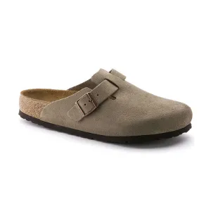 Women's Boston Soft Footbed Narrow Taupe Suede Calm Walk