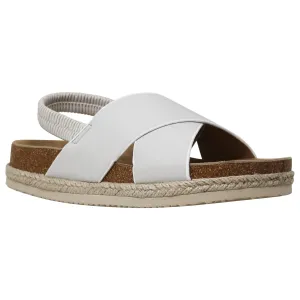 Women's Classic Criss Cross Platform Sandals Espadrilles Sling Back White