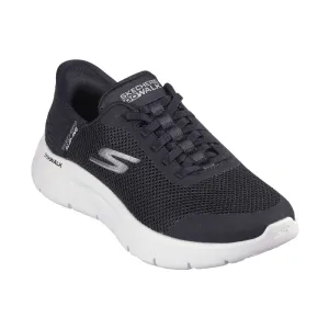 Anti microbial Gel Infused Heel Pad Women's Slip-ins Go Walk Flex Black Textile/White Trim