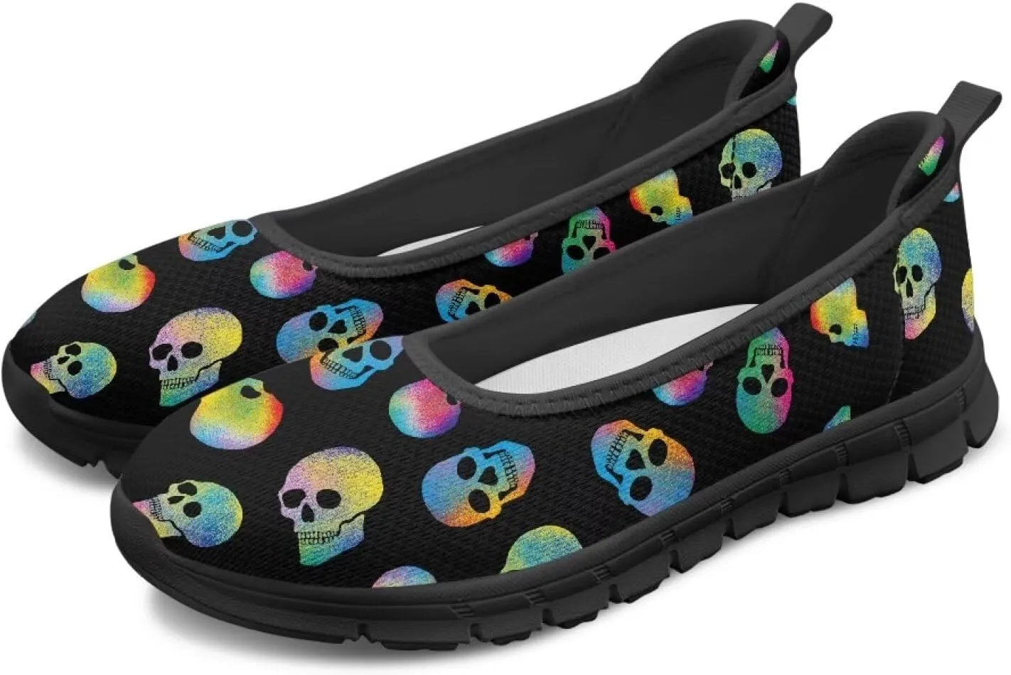 Women's Slip on Loafer Shoes Mesh Casual Ballet Flat Walking Sneakers Knit Round Toe Casual Shoes