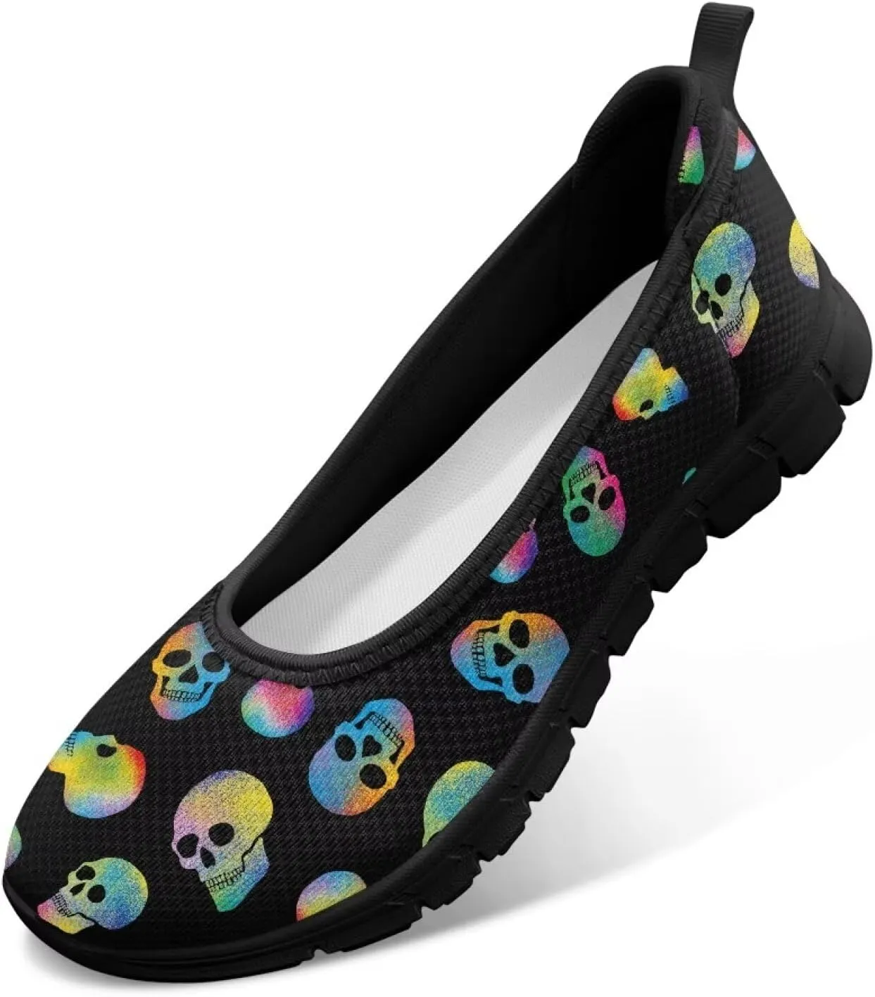 Women's Slip on Loafer Shoes Mesh Casual Ballet Flat Walking Sneakers Knit Round Toe Casual Shoes