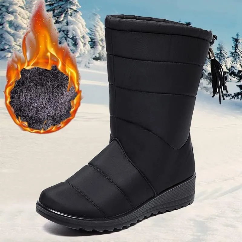 Women's Winter Snow Boots, Thermal Waterproof Boots For Women, Non Slip Mid Calf Boots