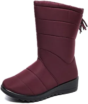 Women's Winter Snow Boots, Thermal Waterproof Boots For Women, Non Slip Mid Calf Boots