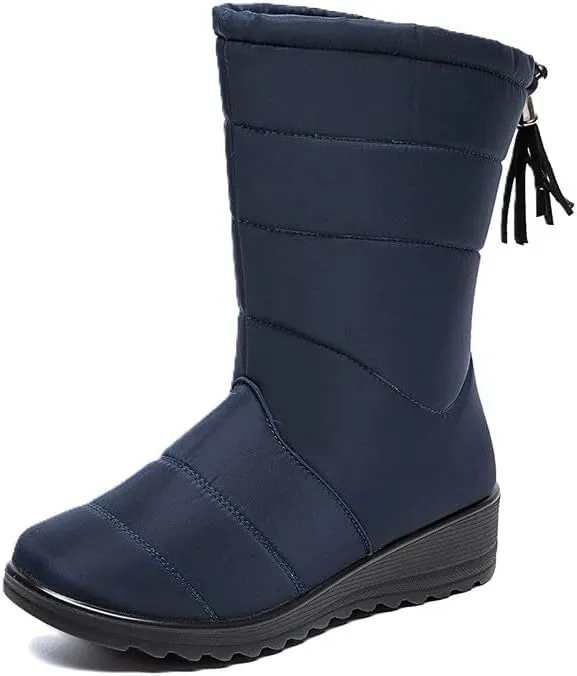 Women's Winter Snow Boots, Thermal Waterproof Boots For Women, Non Slip Mid Calf Boots